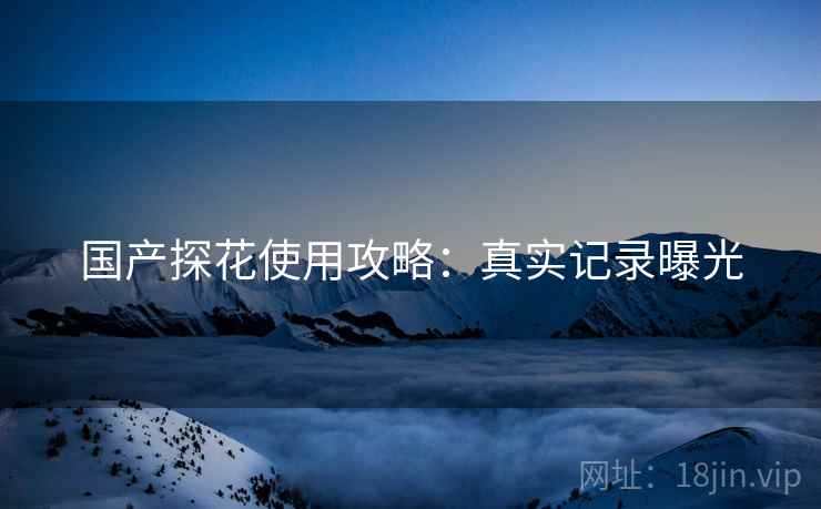 国产探花使用攻略：真实记录曝光