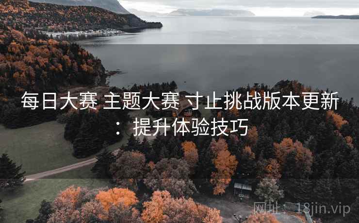 每日大赛 主题大赛 寸止挑战版本更新：提升体验技巧